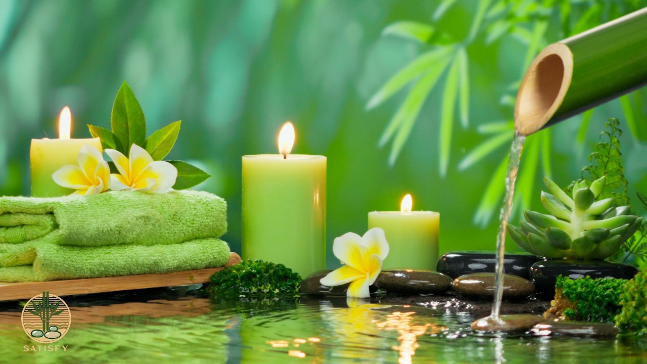 Bamboo Water Fountain + Relaxing Music Sleep 🌿 Calm Music for Peace and Relaxation, Spa, Study M...