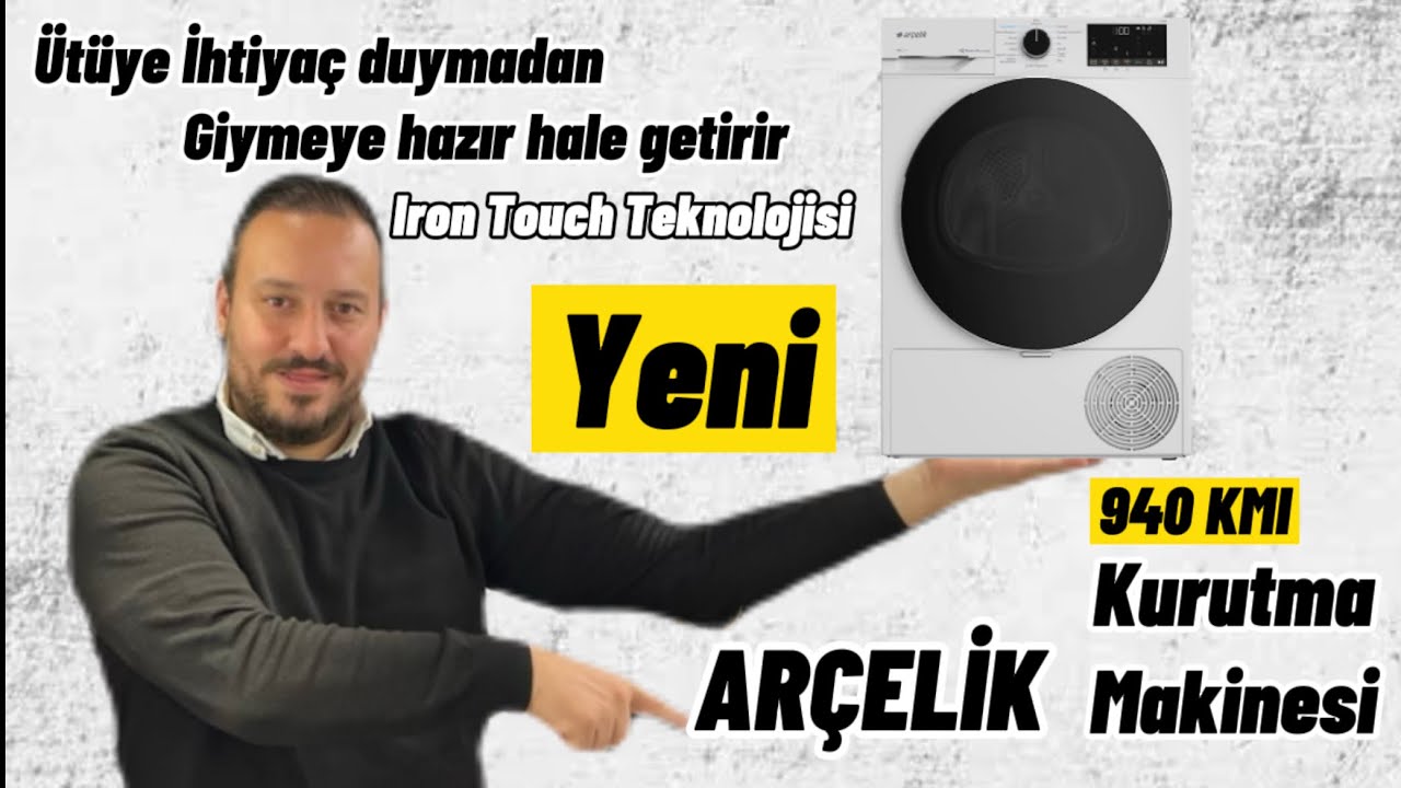 Yeni Arçelik 940 KMI Kurutma Makinesi / Iron Touch Teknoloji Sayesi ile Ütüye ihtiyaç Duymadan Giy