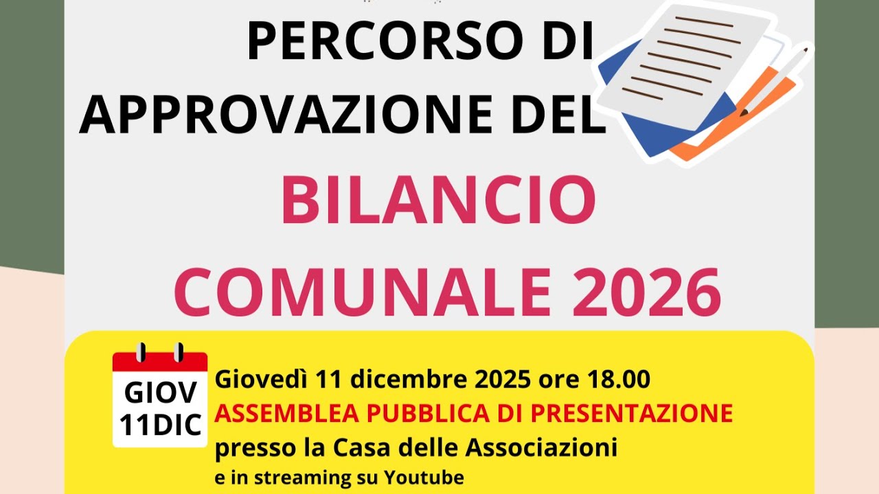 Assemblea pubblica di presentazione del bilancio comunale 2026