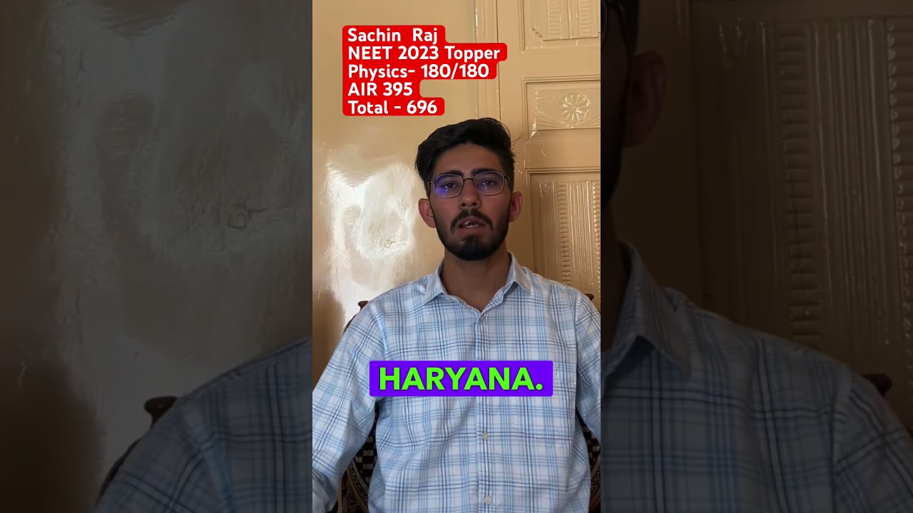 Sachin  Raj | NEET 2023 Topper by Prateek Jain Sir | Physics- 180/180 | AIR 395 | Unacademy Result