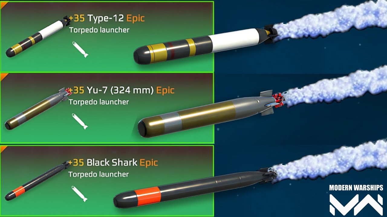Black Shark VS Type-12 VS Yu-7 (324mm) | Torpedo Launchers Comparison | Modern Warships