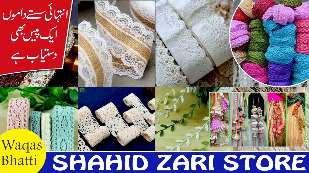 Fancy Lace Wholesale Market In Khi | GPO Lace Banarsi  Latkan Dori  & Tassels All Variety | Sep 2022