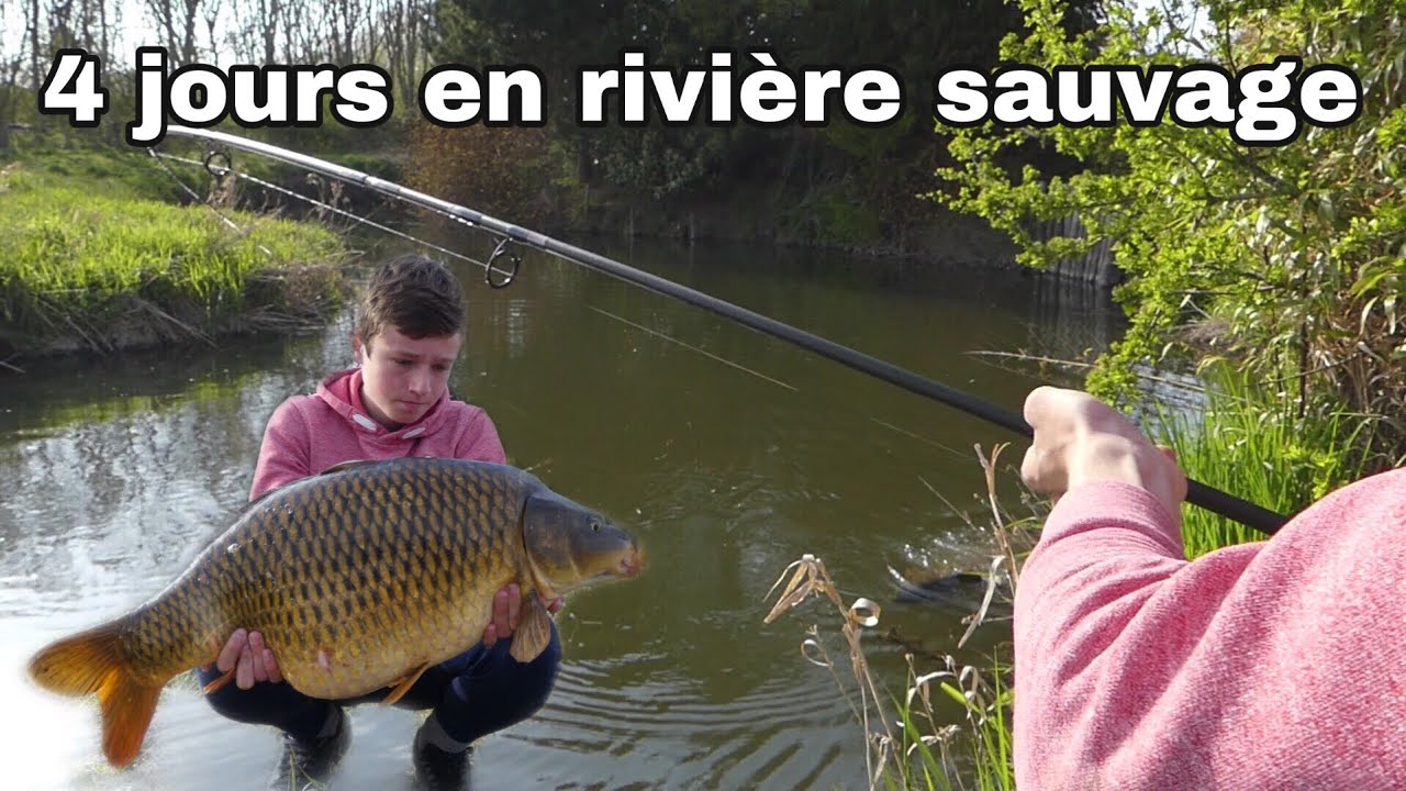 Traque de 4 jours en rivière sauvage~ Pêche de la carpe~ poissons et combats de fou !