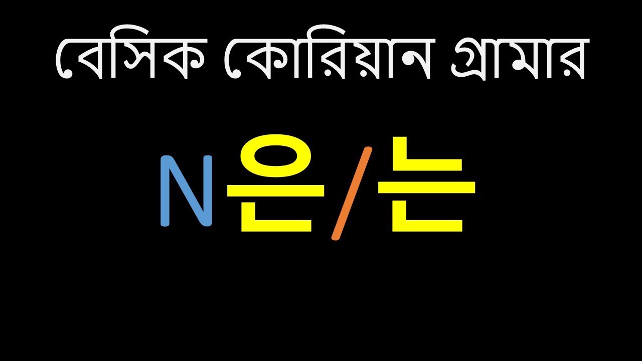 বেসিক কোরিয়ান গ্রামার (N은/는) ll Basic Korean Grammar 01-  N은/는