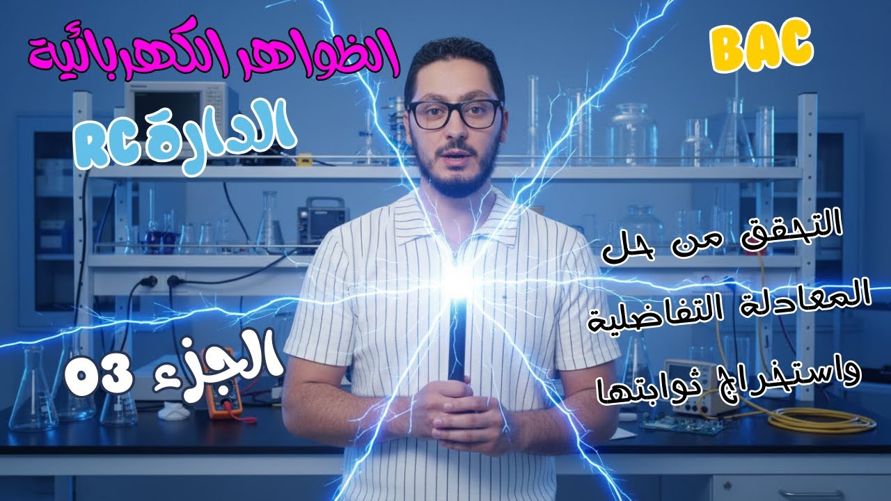 التحقق من أن العبارة حل للمعادلة التفاضلية + استخراج  الثوابت 🧠 الجزء 3 في الدارة RC 💡 باكالوريا