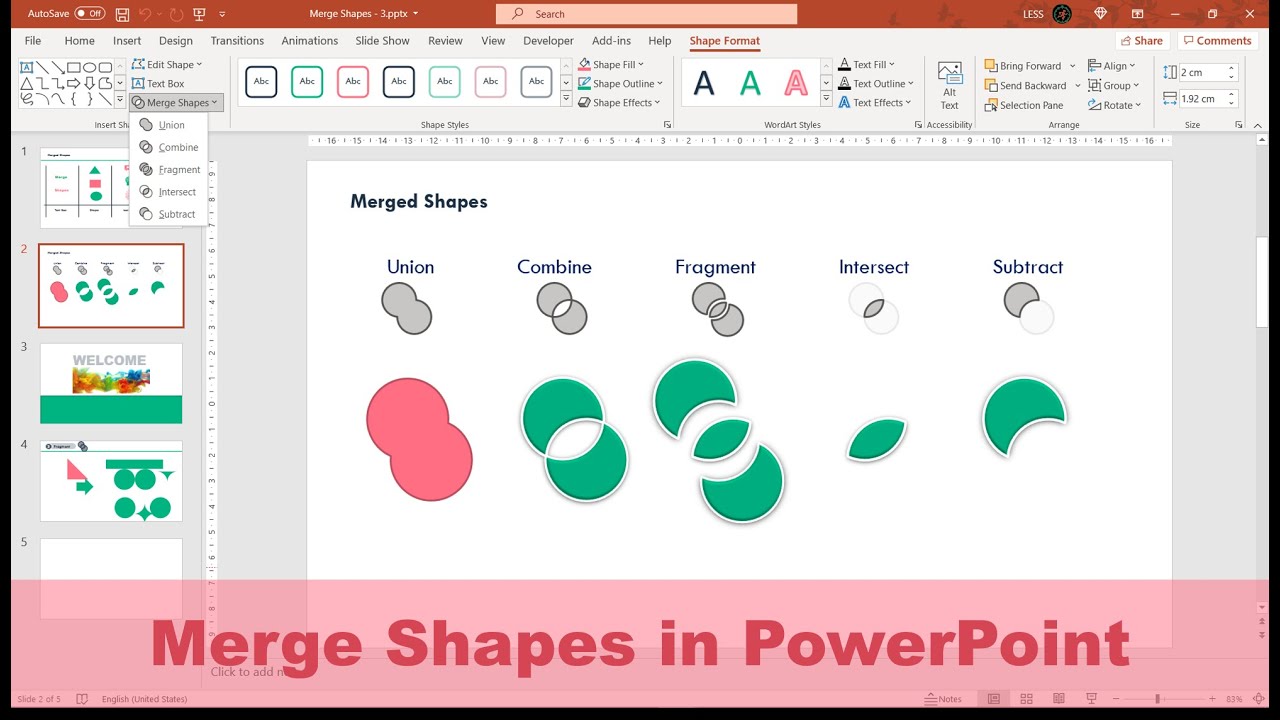 Create your own custom unique shapes | Merge Shapes in PowerPoint