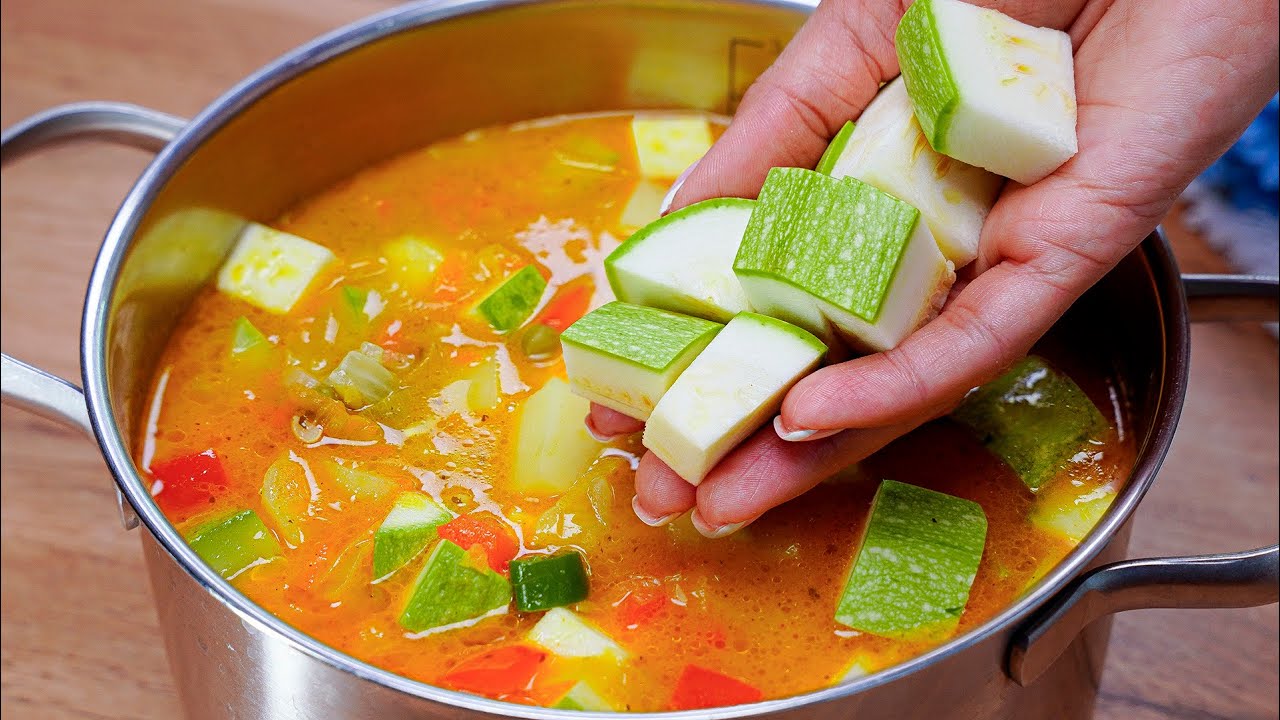 You will be amazed by this soup recipe! A very simple and delicious vegetable soup recipe!