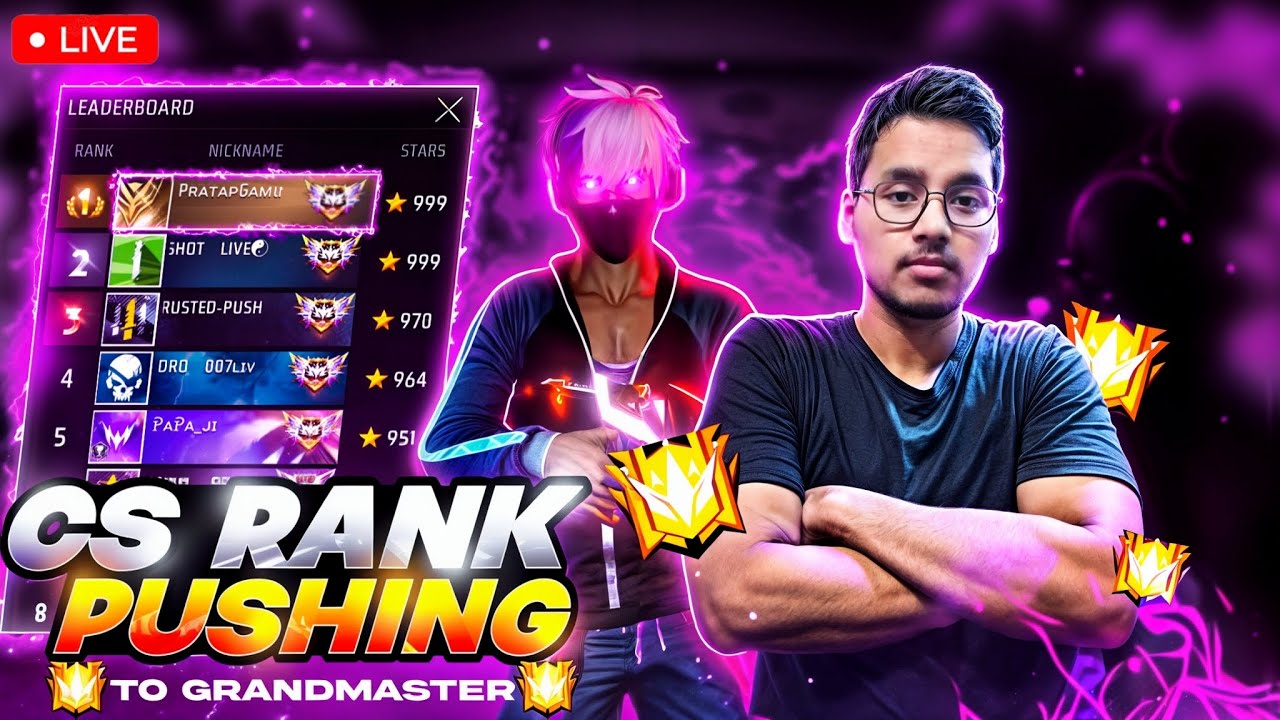 TOP 1 PUSH IN CS RANK FREE FIRE INDIA !! OB UPDATE PRATAP GAMING LIVE #freefireindia #pratapgaming