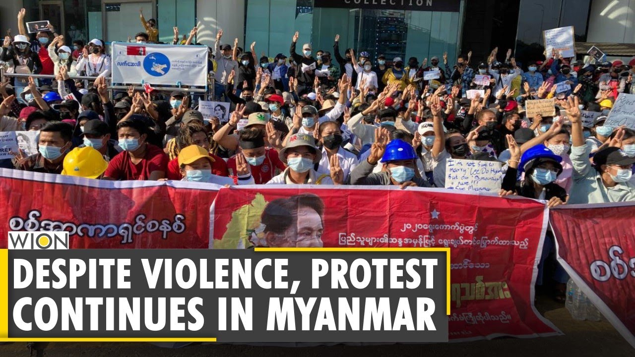 Myanmar: Thousands took to the streets of Yangon, despite bloodshed and violence | WION