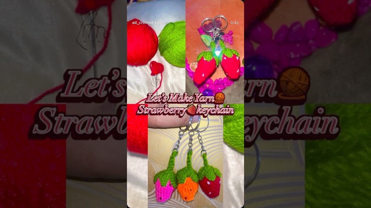Yarn🧶Strawberry Keychain 