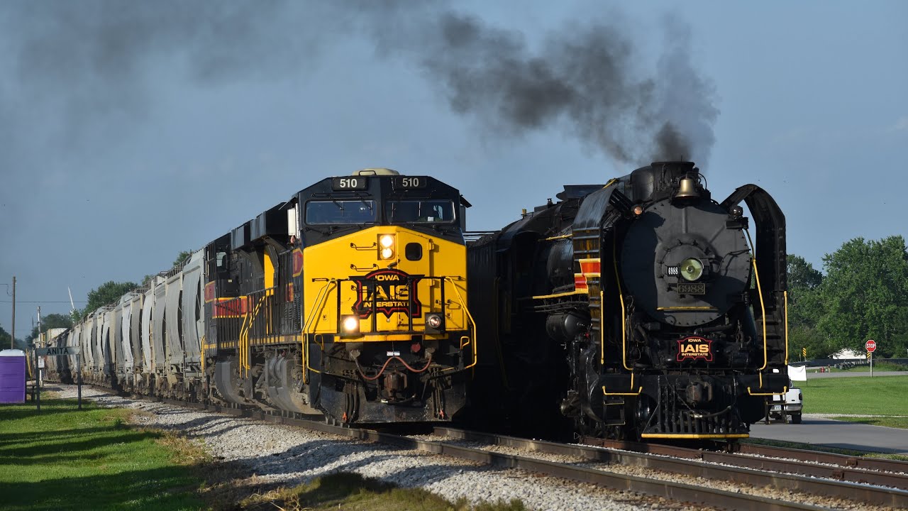 Horn/Whistle War! IAIS 510 Passes The 6988 In Anita, IA! 6/29/19