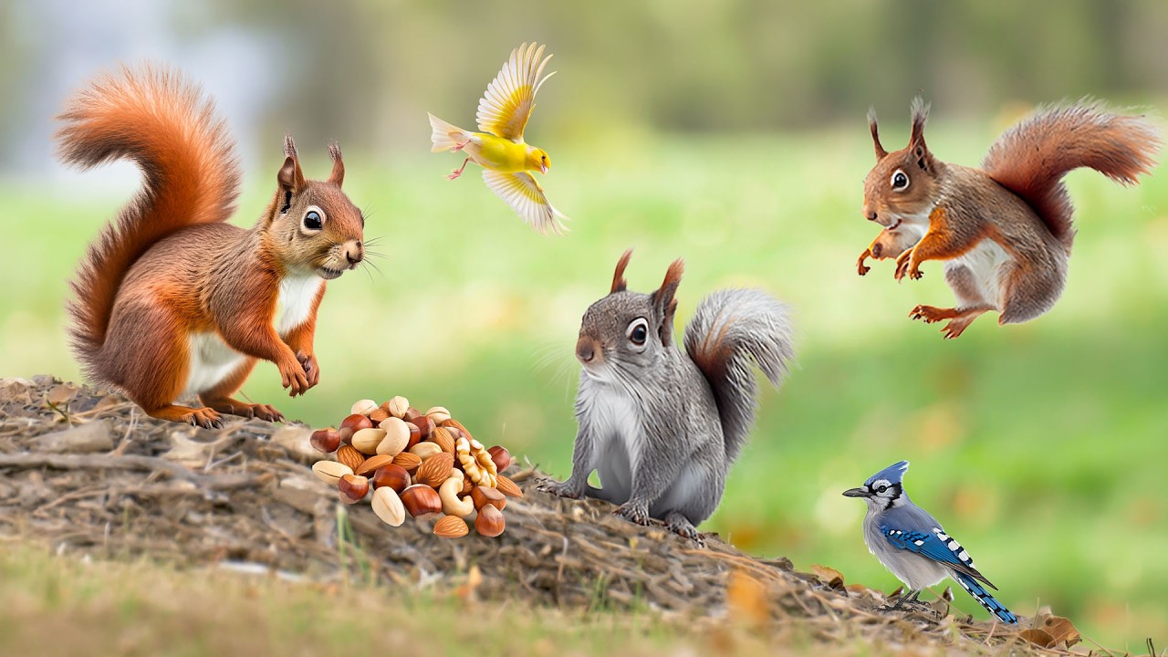Best Of 2026 CATS TV 😹🐦‍⬛Cute Squirrels & Birds Squabble Over Food🐿🦜Prevent Boredom to Cats