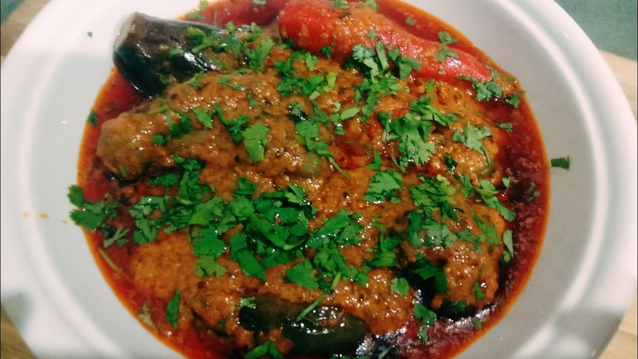 khatiyawadi recipe baingan aor lal mirch ki sabji gujraati style sabji recipe@Sanji Kitchen