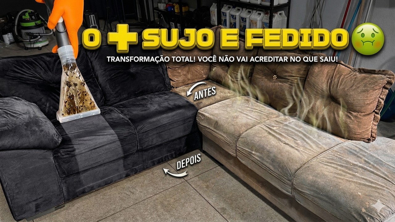 O Sofá Mais SUJO (e Fedido) Que Já Peguei! 🤢 Como Resolver Mal Odor e Pelos? 🐶✨