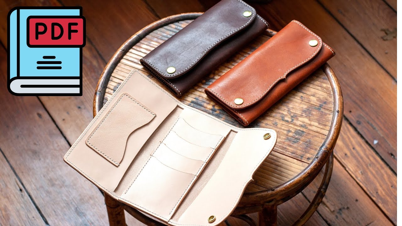 Make A Leather ROPER STYLE Long Wallet | FREE PDF PATTERN!
