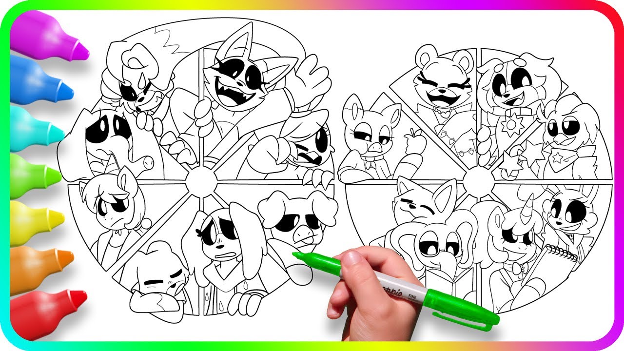 FROWNING CRITTERS vs SMILING CRITTERS Coloring Pages / Satisfying Coloring Poppy Playtime characters