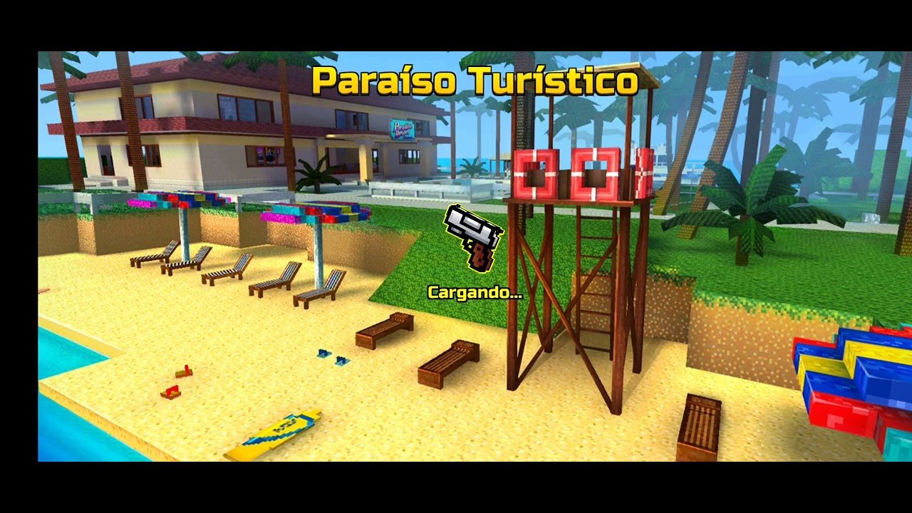 Jugando Pixel Gun 3D Partidas de lucha en equipos