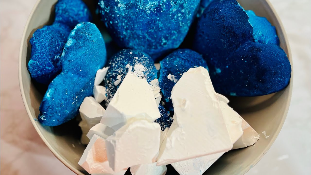 ASMR Fresh BSN and Big Blue Hearts Gym Chalk Crush