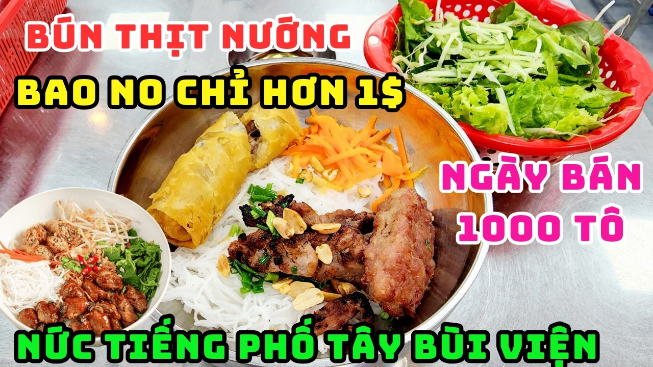 CÓ GÌ TRONG TÔ BÚN THỊT NƯỚNG NGẬP TOPPING GIÁ CHỈ HƠN 1$ NỨC TIẾNG SÀI GÒN KHÁCH TÂY ĂN ĐÔNG NGHỊT