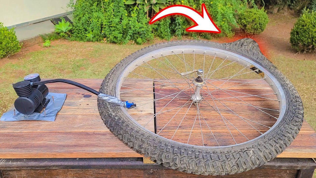 COMPRESSOR DE AR VS PNEU DE BICICLETA !!! ( Área Secreta )