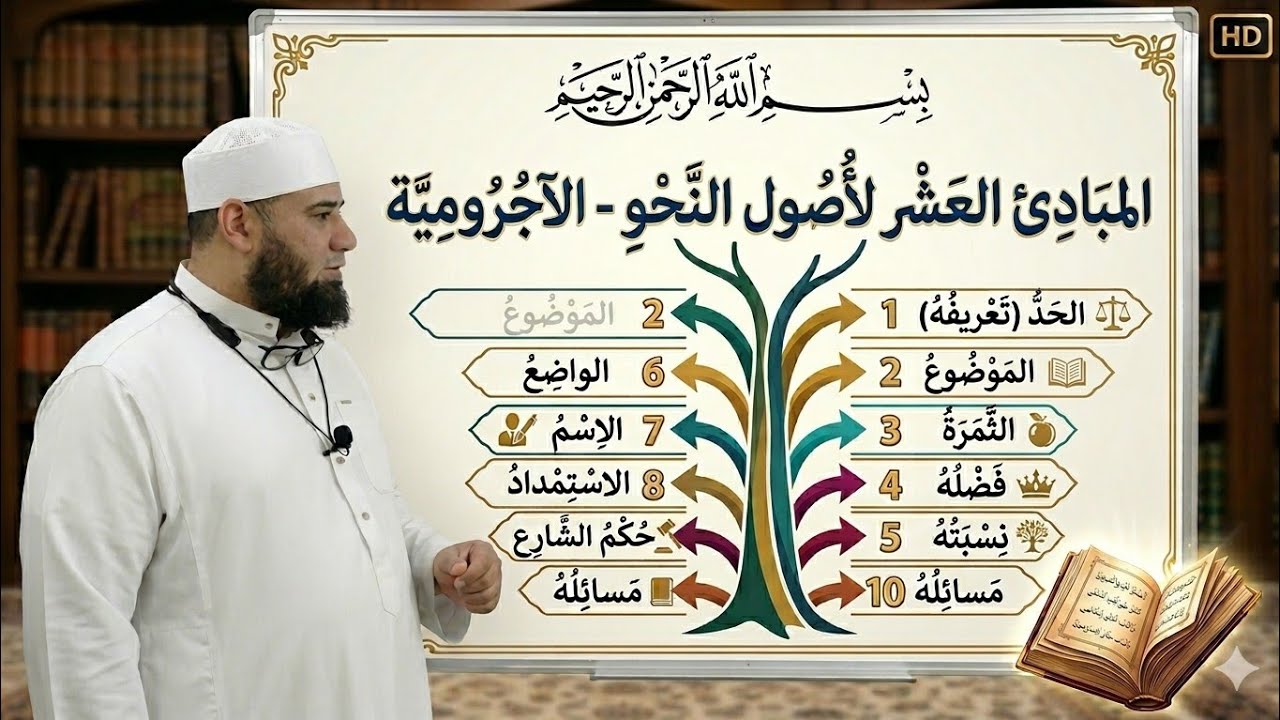 شرح الٱجرومية/1/المبادئ العشرة لعلم النحو/(محو اللحن بتعلم النحو) للشيخ فرحات بن إبراهيم.