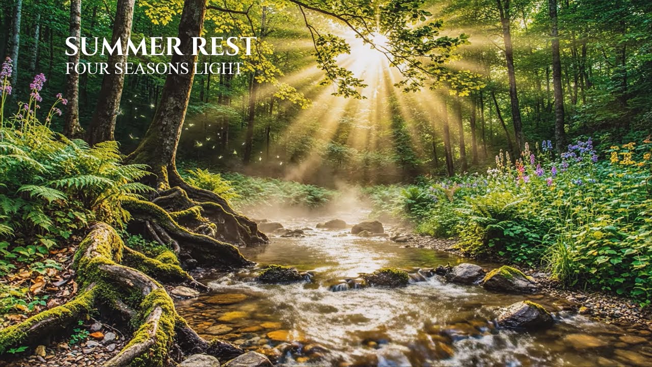Summer River Nature Ambience — Shimmering Forest Sounds ☀️ | Four Seasons Light
