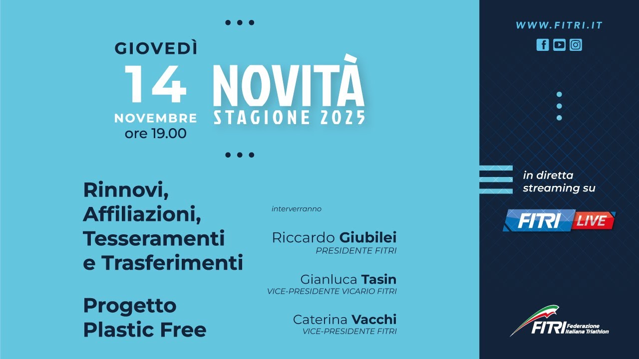 Stagione FITRI 2025: rinnovi, affiliazioni, trasferimenti, tesseramenti e il progetto Plastic Free