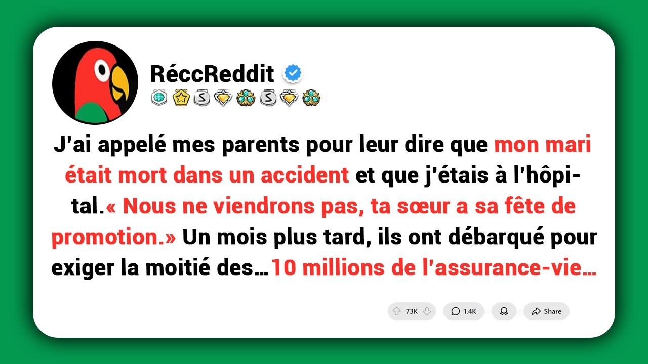 Mes parents ont choisi la promotion de ma sœur plutôt que les funérailles de mon mari. Et ils ont...
