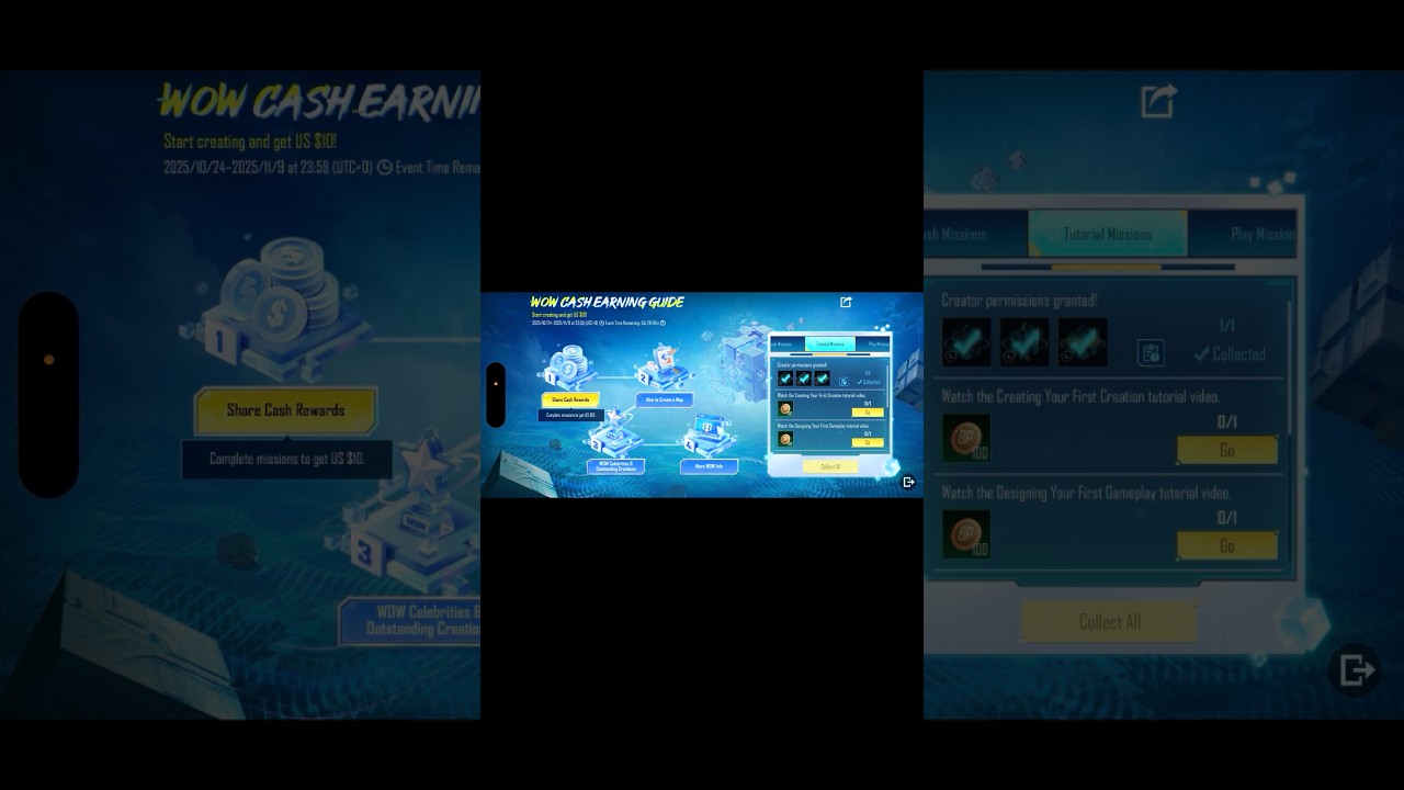 UNLOCK ALL MISSION WOW CASH EARNING GUIDE