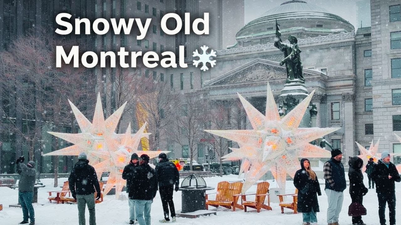 Old Montreal Winter Walking Tour ❄️ Snowy Streets & Train Ride from Pointe-Claire