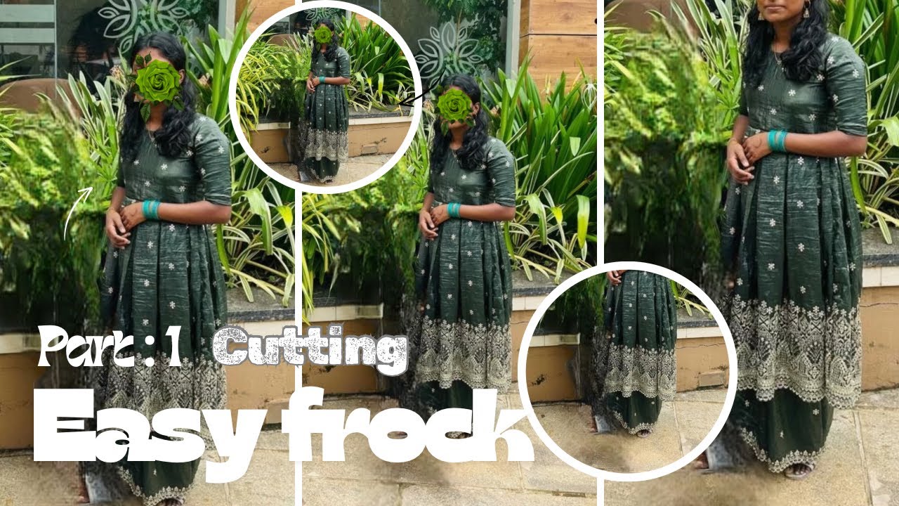 Organza box pleated frock cutting 