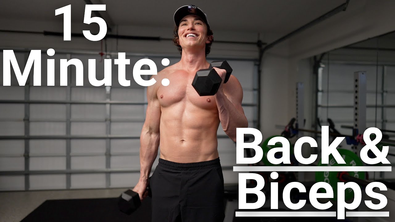 15 MINUTE BACK & BICEP WORKOUT (DUMBBELLS) with Dr. Tyler