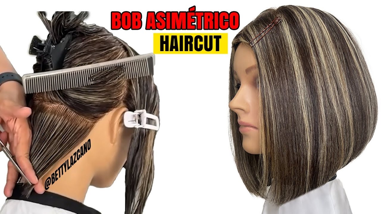 Aprende a Cortar un Bob Asimétrico Sutil en Casa @bettylazcano te enseña hacerlo.
