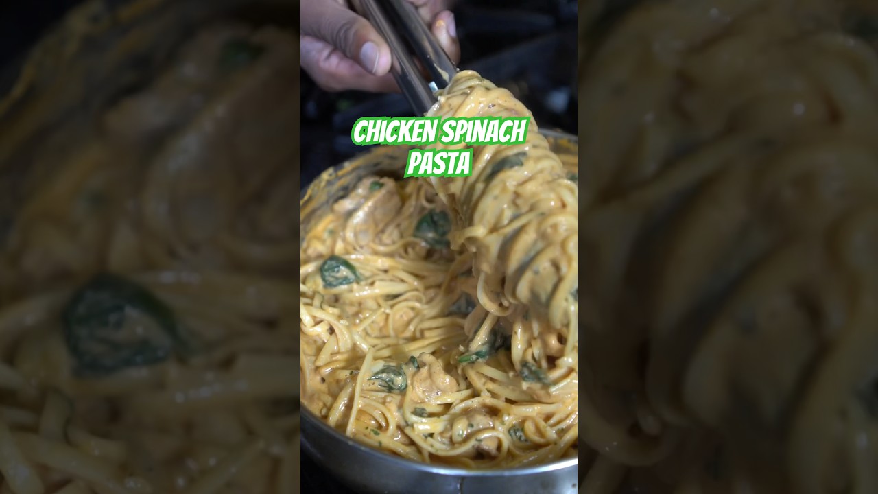 🍃🍝 The Ultimate Budget meal. Creamy Chicken Spinach Pasta 10/10 😋  #budget #pasta #easyrecipe