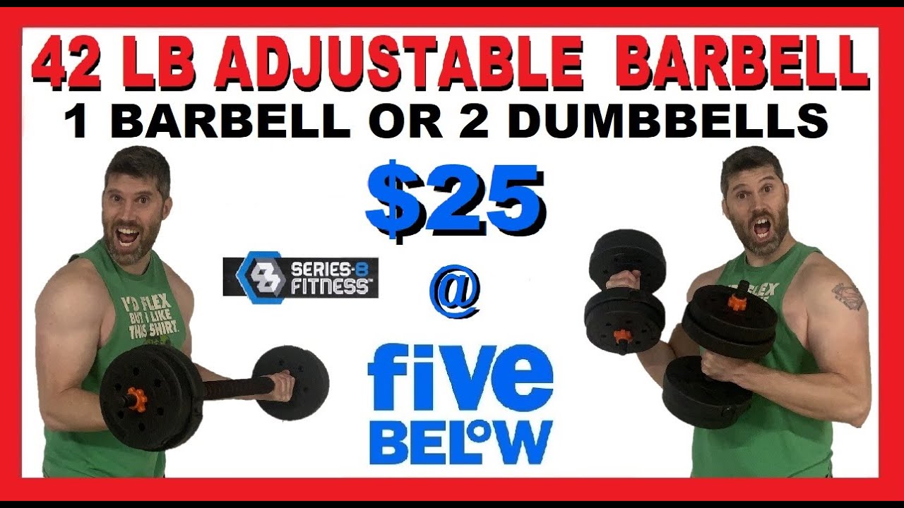 42 lb Adjustable Barbell Review | $25 at Five Below | Series 8 Fitness Barbell or Dumbbells Weights