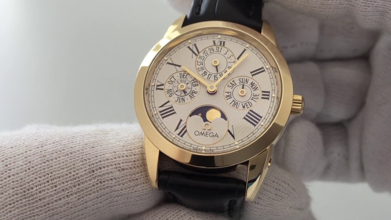 Omega Louis Brandt Kalender Golduhr &bull; Ref. 175.0300 &bull; Automatik Kaliber 1116 &bull; Mondphase &bull; Herrenuhr