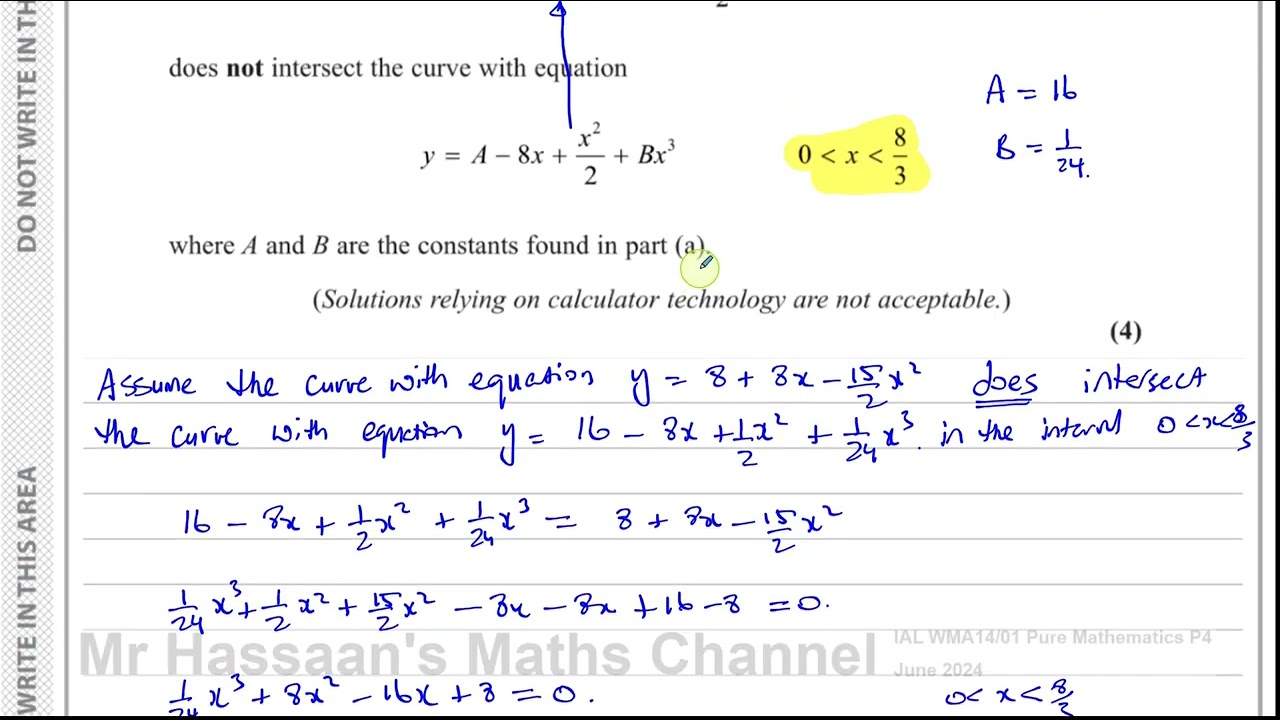 WMA14/01, (Edexcel), IAL, P4, June 2024,  Q8(b), Proof by Contradiction