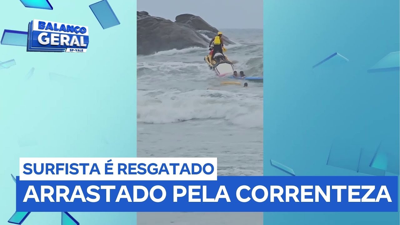 Surfista é levado pela correnteza e resgatado por guarda-vidas em Ubatuba (SP)