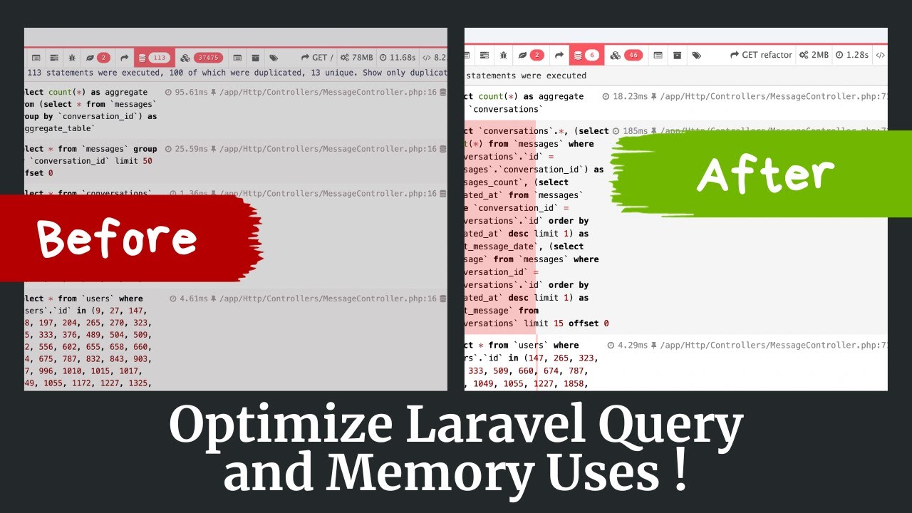 Optimize Laravel Queries & Reduce Memory Usage for Faster Performance | Laravel Query Optimization