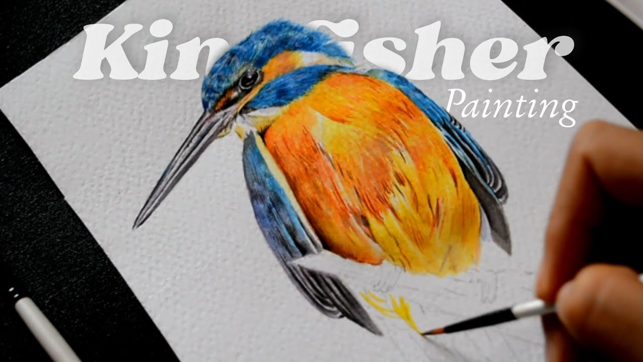 How to Paint a Realistic Kingfisher | Watercolor painting of a Kingfisher| Watercolor Tutorial