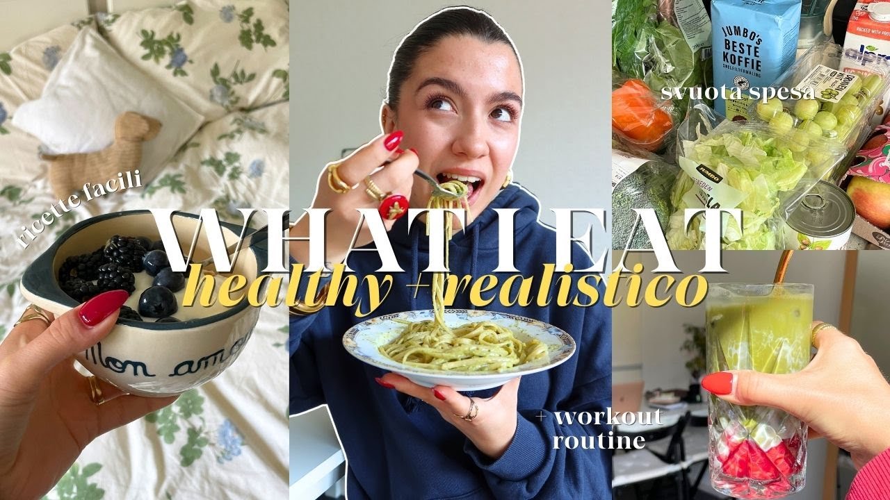 WHAT I EAT IN + WORKOUT routine 🍵🍓*sano e realistico
