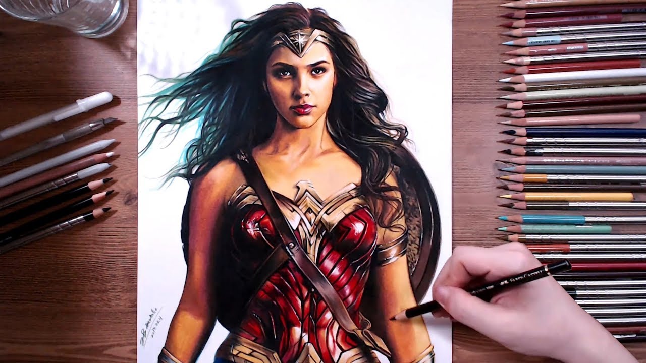 Drawing Wonder Woman (Gal Gadot) - speed drawing | drawholic