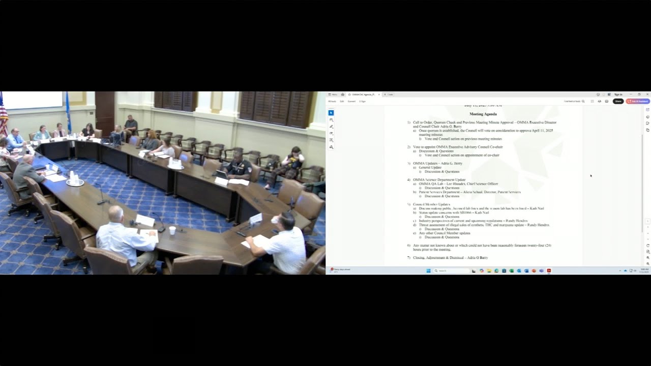 OMMA Executive Advisory Council Meeting: July 11, 2025