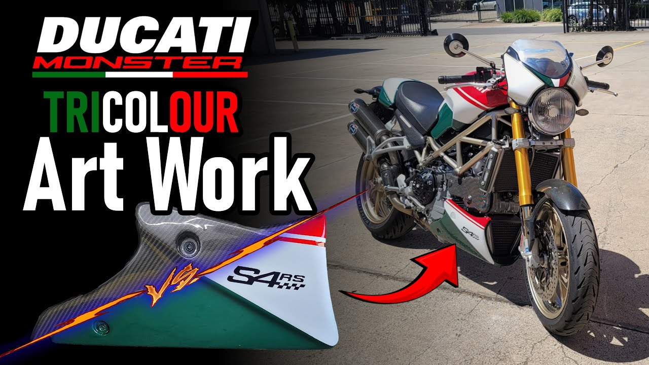 Ducati Monster S4RS Carbon Under Cover Install  Custom Bracket Design & Tricolour Paint