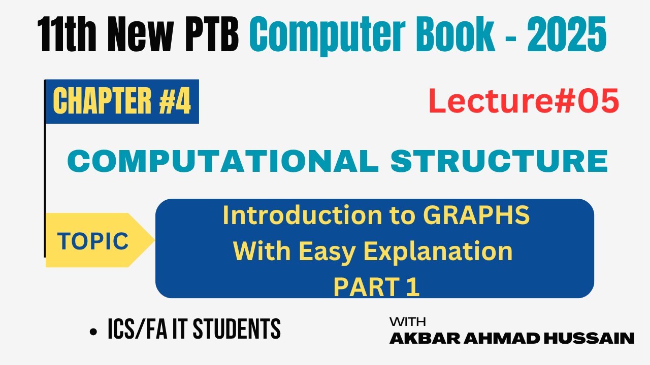 Graph in Computational Structure Part 1| New PTB Computer Book| 1st Year | ICS|FA IT | Ch# 4 |Lec#5