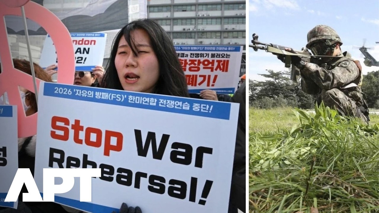 South Korean Protesters Rally Against US–South Korea ‘Freedom Shield’ Military Drills in Seoul | APT