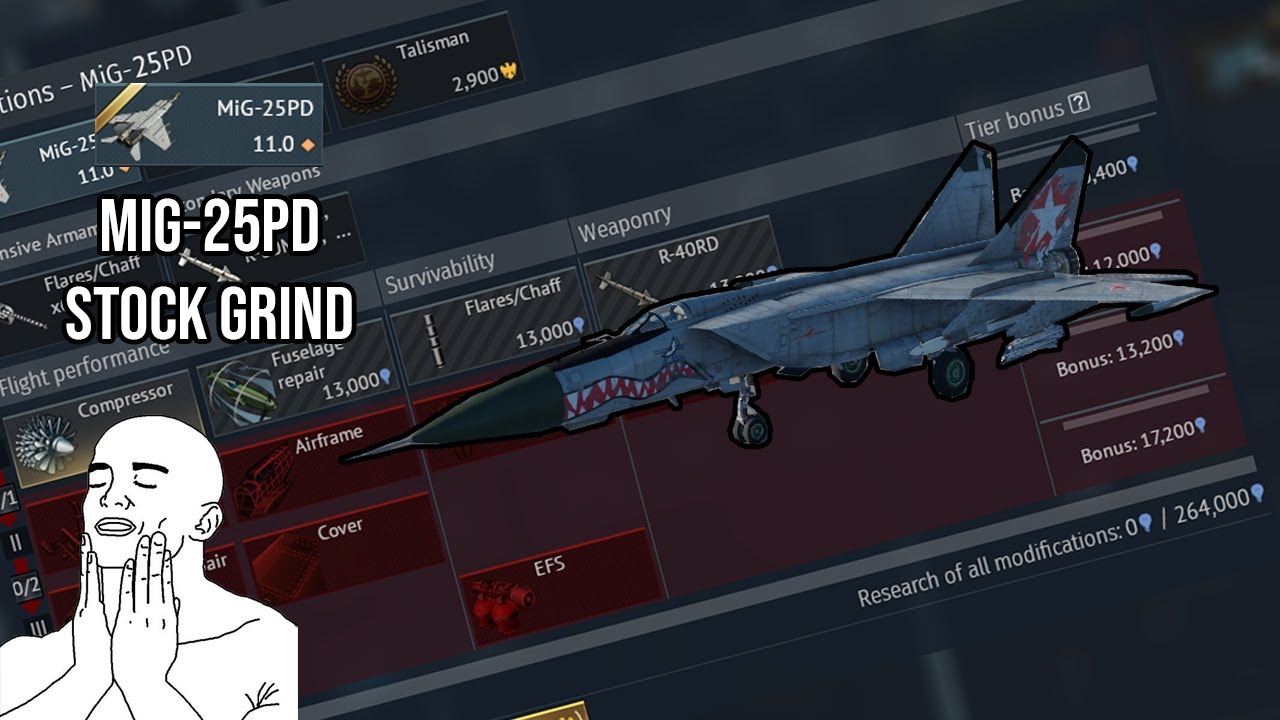 STOCK GRIND MODULES FOR MIG-25PD 💀 - WAR THUNDER