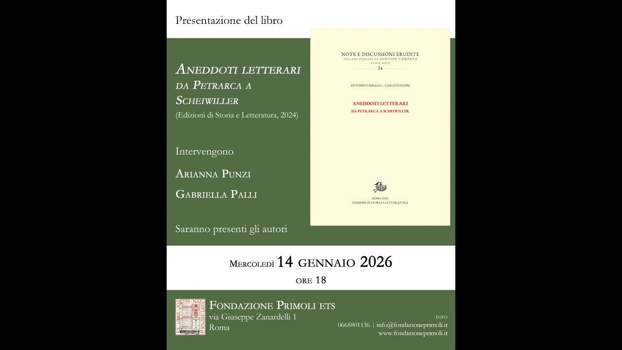 “Aneddoti letterari. Da Petrarca a Scheiwiller” di Antonio Ciaralli e Carlo Pulsoni