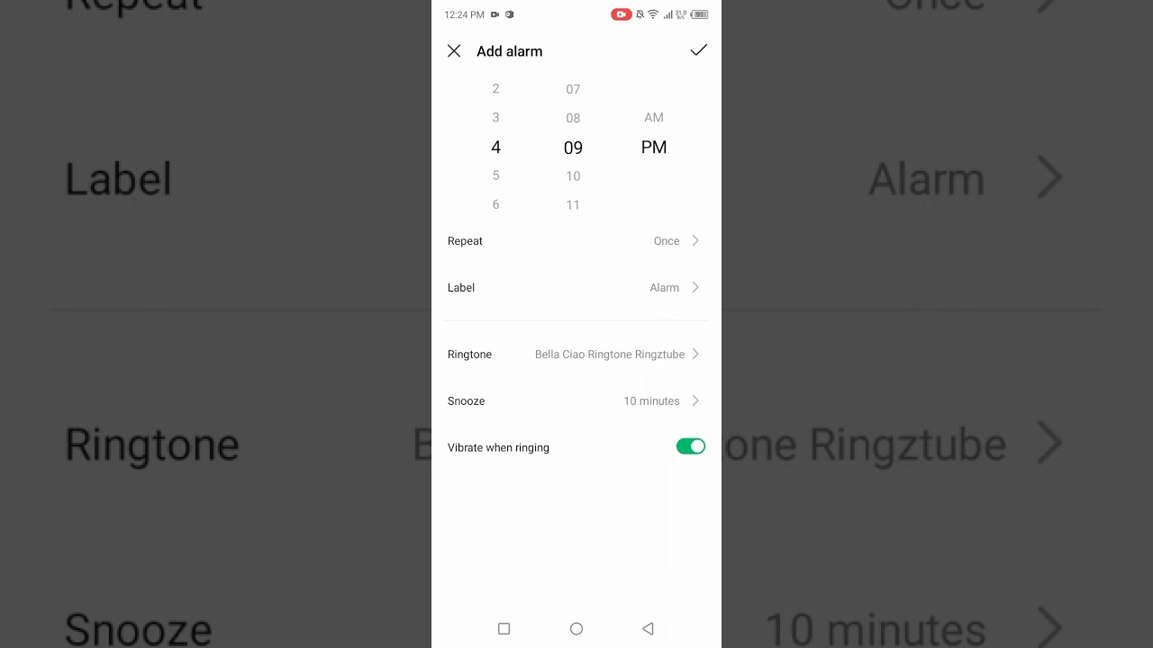 how to set vibrator in alarm clock