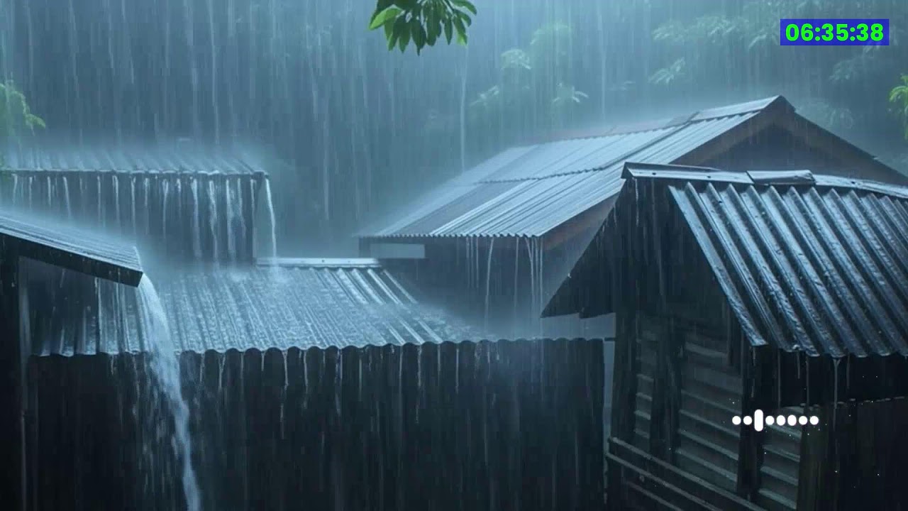 Deep Sleep Instantly in Under 3 Minutes with Heavy Rain & Thunder on Two Tin Roof in Forest at Night